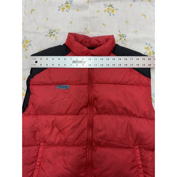 Columbia red puffer vest mens large insulated black shoulders retro 90s - Picture 9 of 10